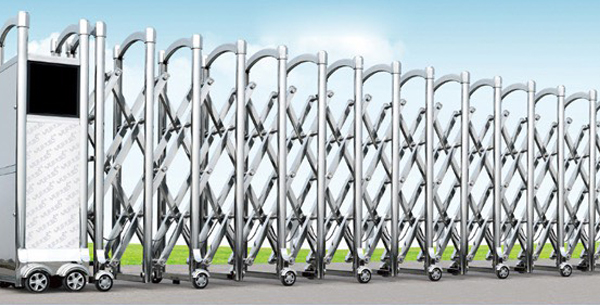Cổng xếp inox 201 tự động &ndash; Bền đẹp, gi&aacute; tốt